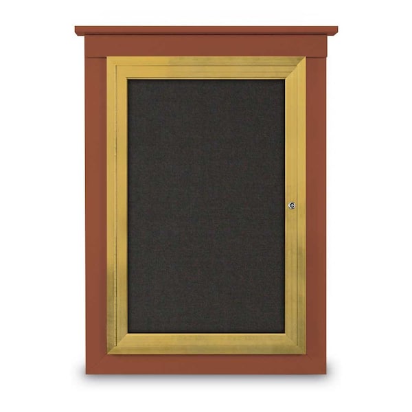 Single Door Enclosed Letterboard, 43"x33", UV1304TB-BLACK-BLACK